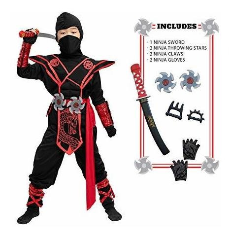 Disfraz Talla Small 5 A 7 Años Para Niño Unisex De Ninja