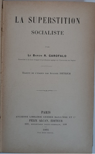 Antiguo Libro La Superstition Socialiste Muy Raro Ro 231
