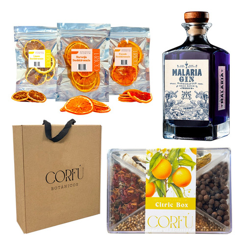 Kit Combo Gin  Botánicos Corfú + Malaria Gin + Cítricos