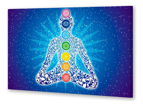 Cuadro Canvas Chakras Energia Yoga Meditacion Arte M3