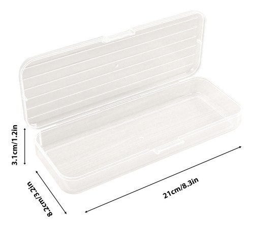 Caja De Papelería Transparente Para Niños, Lápices De Plásti