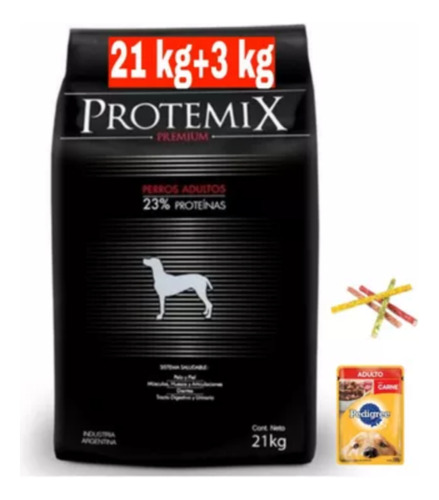 Protemix Premium 21kg + 3kg Gratis + Snack + Envío!!!