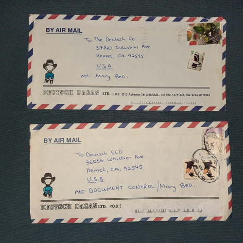 Kit C/ 4 Envelopes Postais Antigos Circulados E Selados R453
