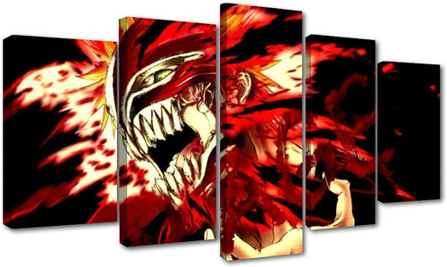 5 Cuadros Canvas Ichigo Hollow Rage Bankai Anime Bleach Arte