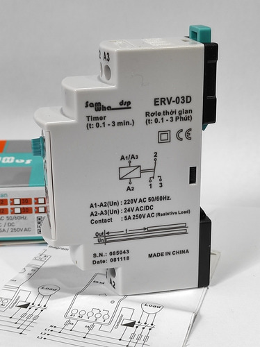 Relé Temporizador Retardo Na Energização 1seg /3min. 24/220v