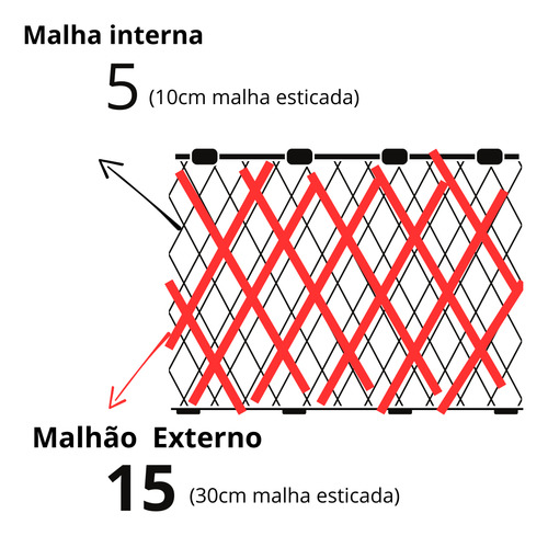 Rede Feiticeira Malha 5 (nó A Nó) Externa 15 Alt.3,60m 70m