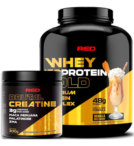 Gold Whey Isoprotein 2kg + Creatina 300g - Red Series 