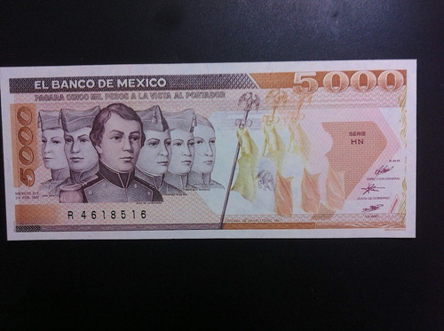Billete 5000 Pesos Niños Héroes Y Lincoln