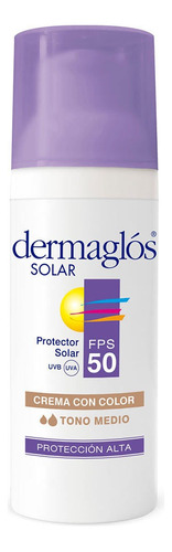 Protector Solar Dermaglós Fps 50 Con Color Tono 2 Medio 50 G