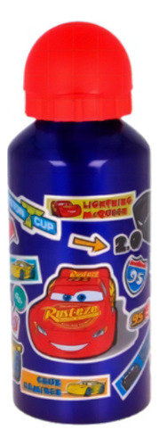 Botella Deportiva De Aluminio Cars - 400 Ml Color Rojo Y Azul