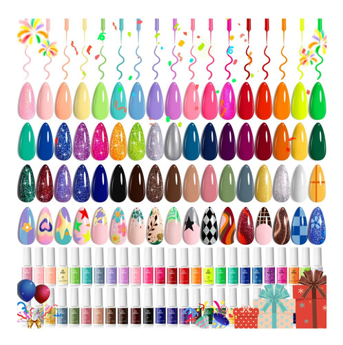 Beetles Gel Polish Liner Arte De Uñas, 50 Colores Spring Sum