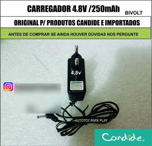 Carregador 4.8v/250mah (plug Redondo Fino)