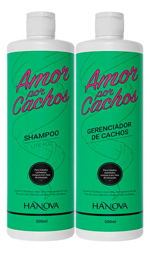 Shampoo + Gerenciador De Cachos Amor Por Cachos Hanova 500ml