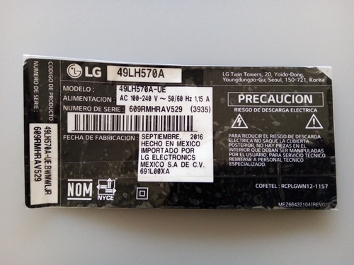 Módulo LG 49lh570a (Usado)