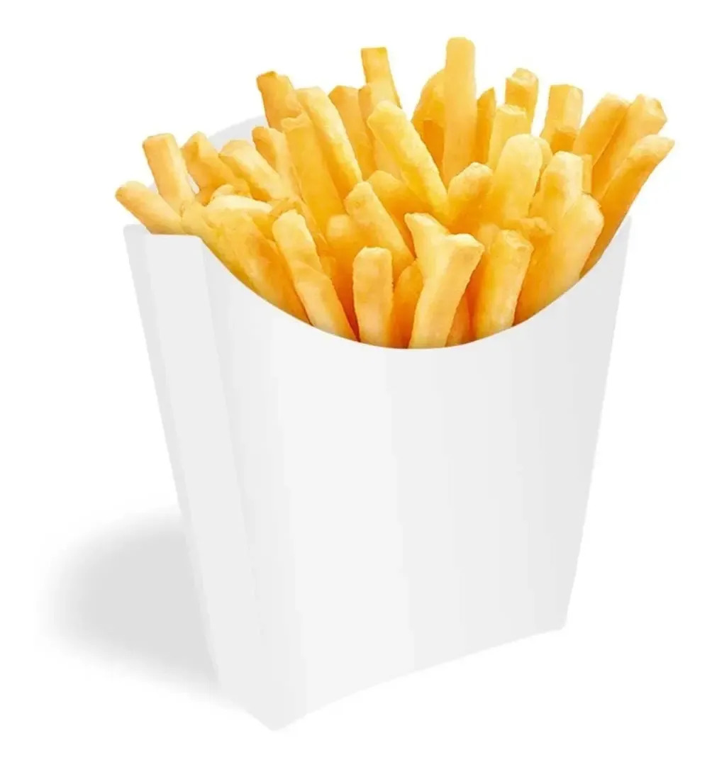Embalagem Para Batata Frita E Salgados Cores 50un Cor Branco