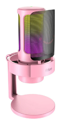 Micrófono Fifine AmpliGame A8 Condensador Cardioide color pink