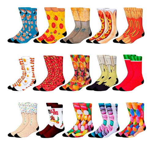 Imagem 4 de 10 de Kit Meias Divertidas - 1000 Estampas Disponíveis (3 Pares)