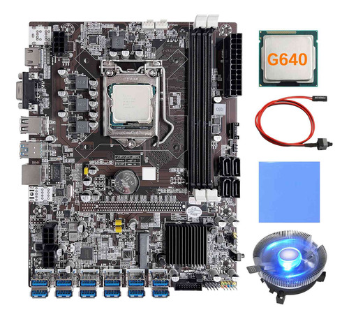 Nueva Placa Base B75 De 12 Tarjetas Gpu Btc Mining, Cpu G640