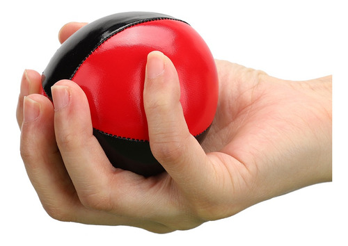 Pelota De Malabarismo De Cuero 3pcs Rojo Negro Pu Alta Gama