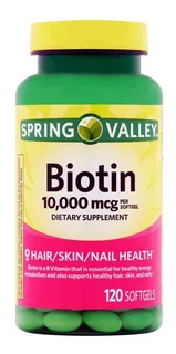 Biotina 10000 Mcg C/120 Softgels Spring Valley Importado Eua