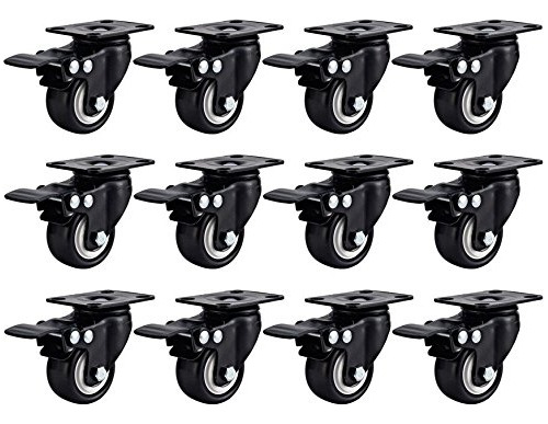  Swivel 1 5 Caster Wheels Rubber Base With Top Plate Be...