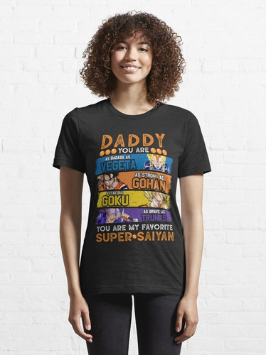 Imagen 2 de 3 de Remera Negra Dragon Ball Padre Papa Dadvf7