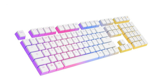 104 Pudding Keycaps Teclado Mecanico Pbt Double Shot Blanco