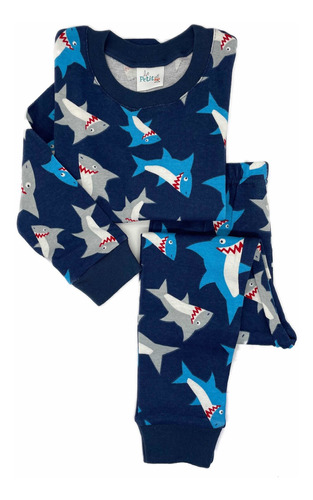 Pijama Largo Niños/as 100% Algodón Tiburones