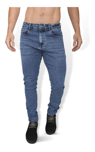 Calça Jeans Masculina Básica Slim Cintura Regular