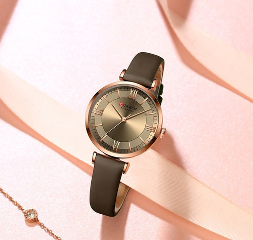 Reloj Dama Moda Curren Pequeña Dial Simple Con Correa Piel