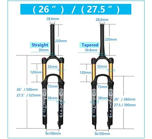 Horquilla De Suspensión Para Bicicleta De Montaña 140mm, 26/