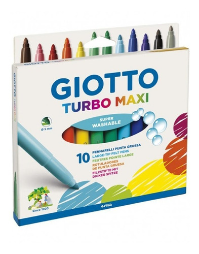 Marcadores Giotto Turbo Maxi X10 Gruesos Fibras Planeta!