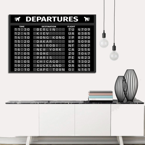 Cuadros Decorativos Tablero Aeropuerto Departures (60x40 Cm)