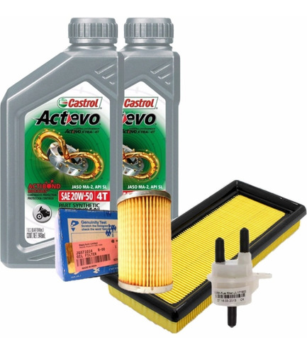 Kit Service Rouser Ns200 Filtro Aceite Aire Nafta + 2lt Semi