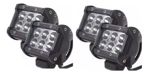 Pack 4 Focos Led Neblinero Spot De 4 PuLG 18w Con 6 Led 