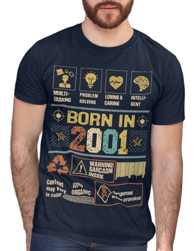 Playera 2001 Born In Sarcasm Inside De Hombre O Mujer