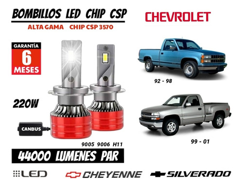 Bombillo Led Chip Csp 44 Mil Lumens 220w Chevrolet Silverado