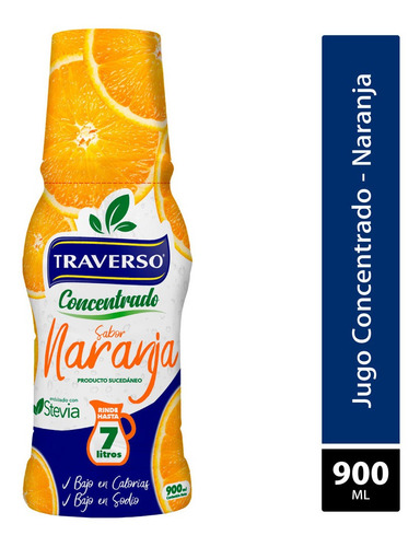 Jugo Concentrado Traverso - Sabor Naranja 900ml