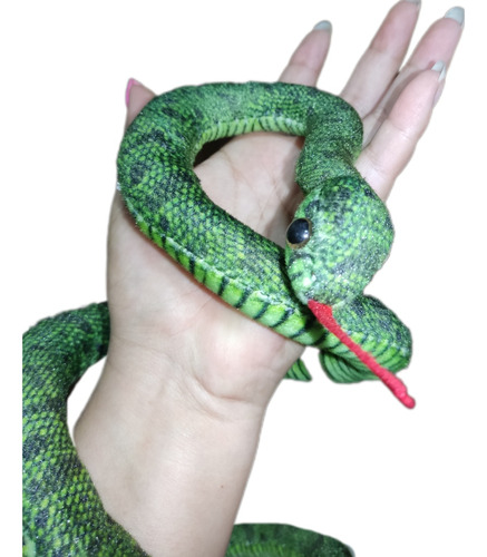 Peluche Serpiente Verde Mini Enrollada 110cm Afelpado Suave