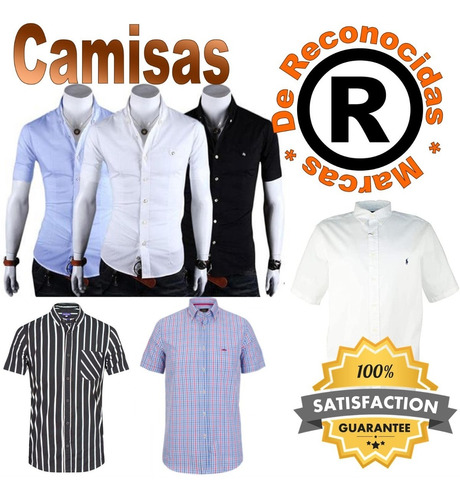 Camisa Manga Corta Casual Para Caballero Marcas Reconocidas