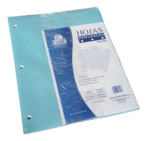 Hojas Ponchadas Marca Caribe De Raya - 100 Unidades