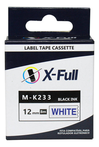 Fita Rotuladora 12mm X 8m Mk Compatível Pt-70 Pt-80 Pt-70bm