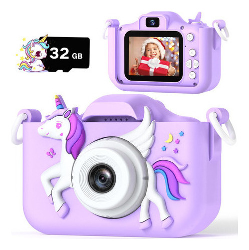 2023 Upgrade Unicorn Kids Camera Para Niñas, Regalo De Cump