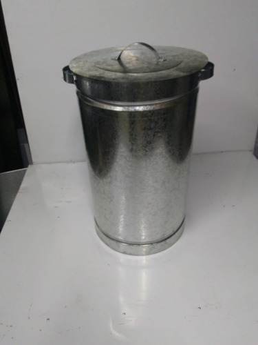 Imagen 8 de 8 de Cesto Tacho De Basura Galvanizado Decoracion