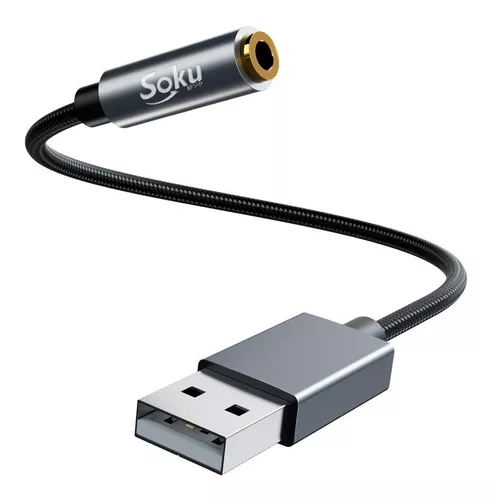 Adaptador Usb A 3.5mm Jack Hembra Con Tarjeta Sonido Externa Color