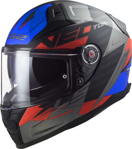  Casco Cerrado Ls2 Vector Ii Absolute  Ngo/roj/azl/mate Ff8