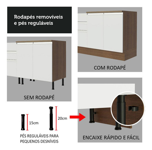 Mueble de Cocina Integral Madesa Glamy 180cm Marrón Blanco 08