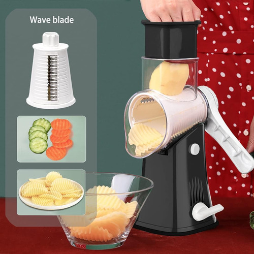 Rallador De Queso Rotativo, Caja Giratoria, 5 En 1, Mando...