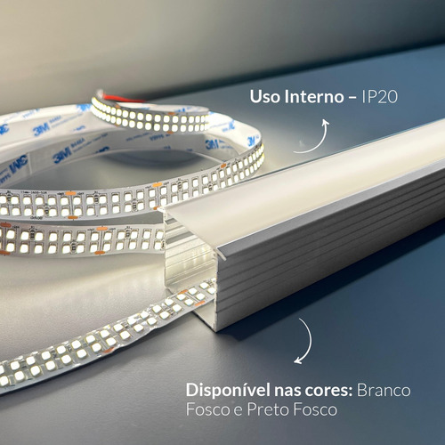 Kit 10 metros Perfil Led Barra Embutir Inside Alumínio 5x2m 43x35mm Branco Cod: ALUT265724-5 Alut By Avant