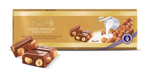Lindt Chocolate C/ Leche Suizo Con Avellana 2 Barras 300 Gr